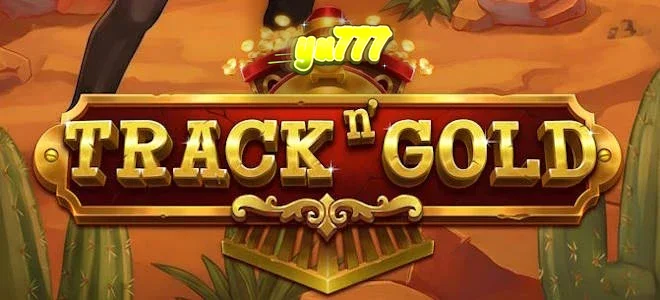 Interface visual do jogo de slot Track n’ Gold com temática ferroviária